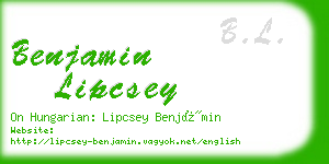 benjamin lipcsey business card